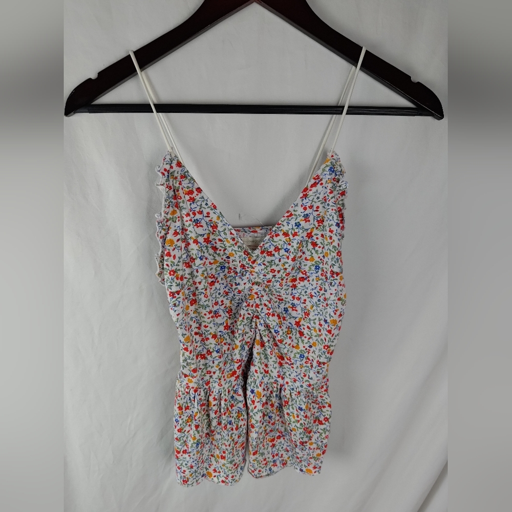 Urban Outfitters Floral Ruffle Peplum Tank Top